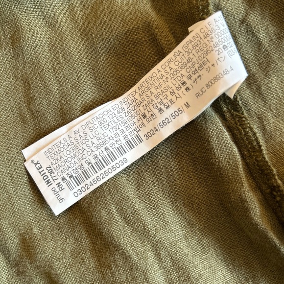 Zara linen Olive Green Women's Jacket medium - Picture 11 of 15